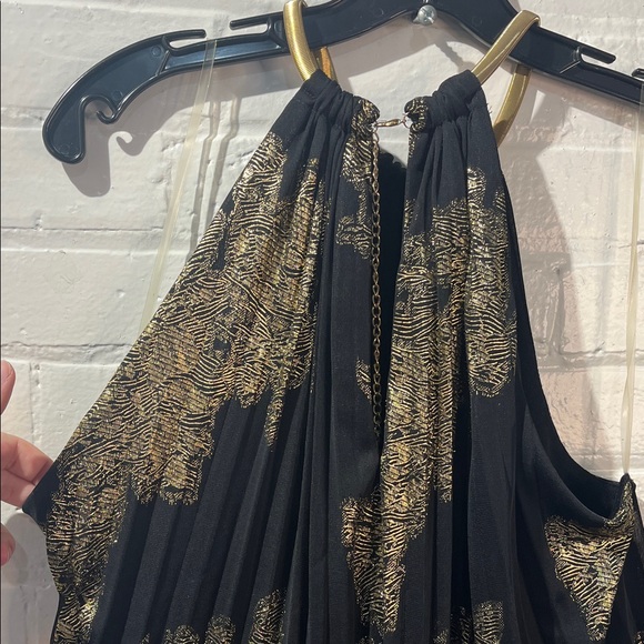 MSK Elegant Black and Gold Maxi Dress NWT - Picture 6 of 9